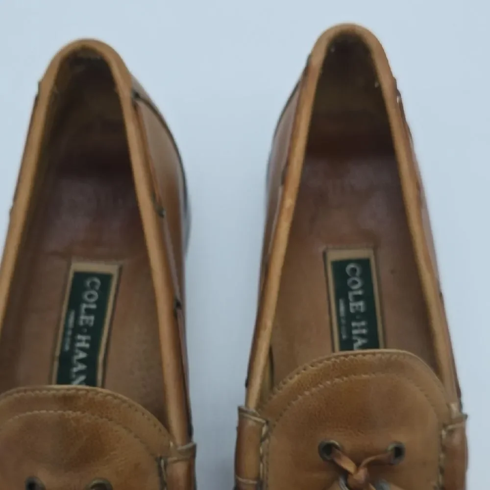 Cole Haan Cognac Leather Tassel Loafers